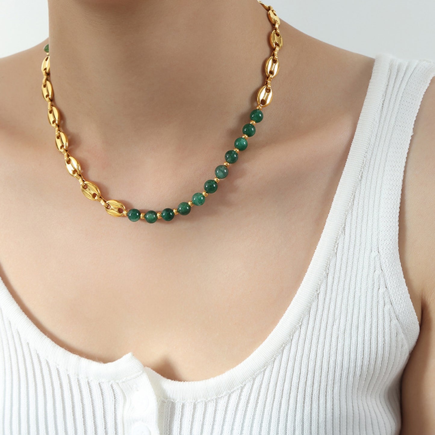 Beaded Titanium Steel Necklace - 3 STYLES
