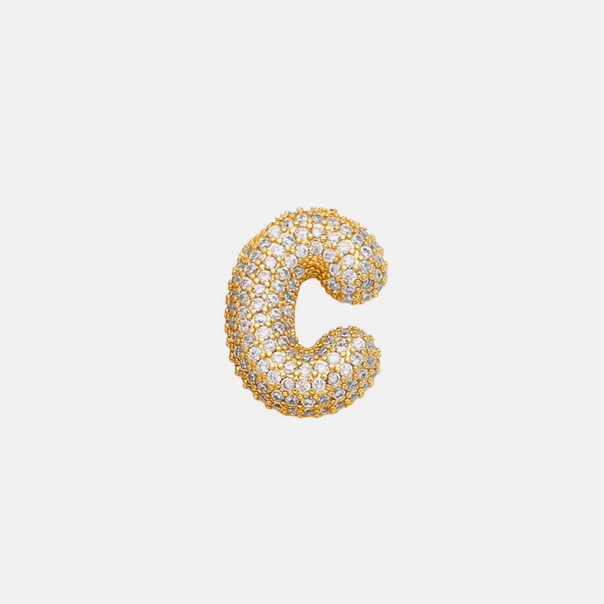 Inlaid Zircon Bubble Initial Necklace A - K Letters   S@Y