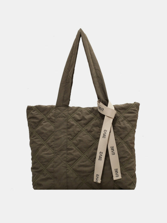 Quilted Nylon Large Tote Bag- 5 COLORS  Z.B.X.B