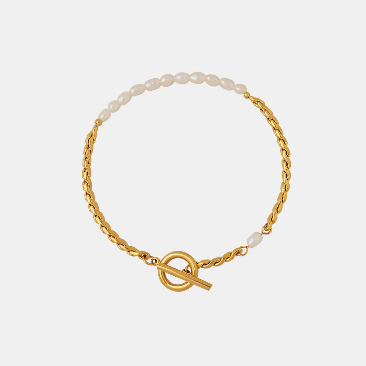 Freshwater Pearl Titanium Steel Bracelet M^L