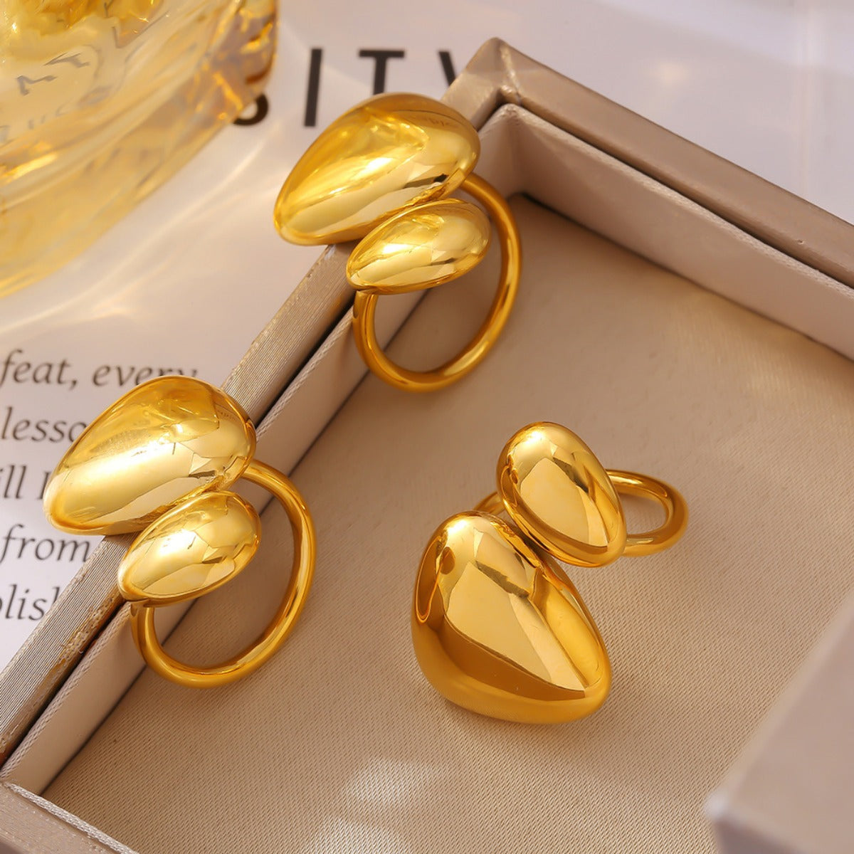 18K Gold-Plated Irregular Bypass Ring  M^L