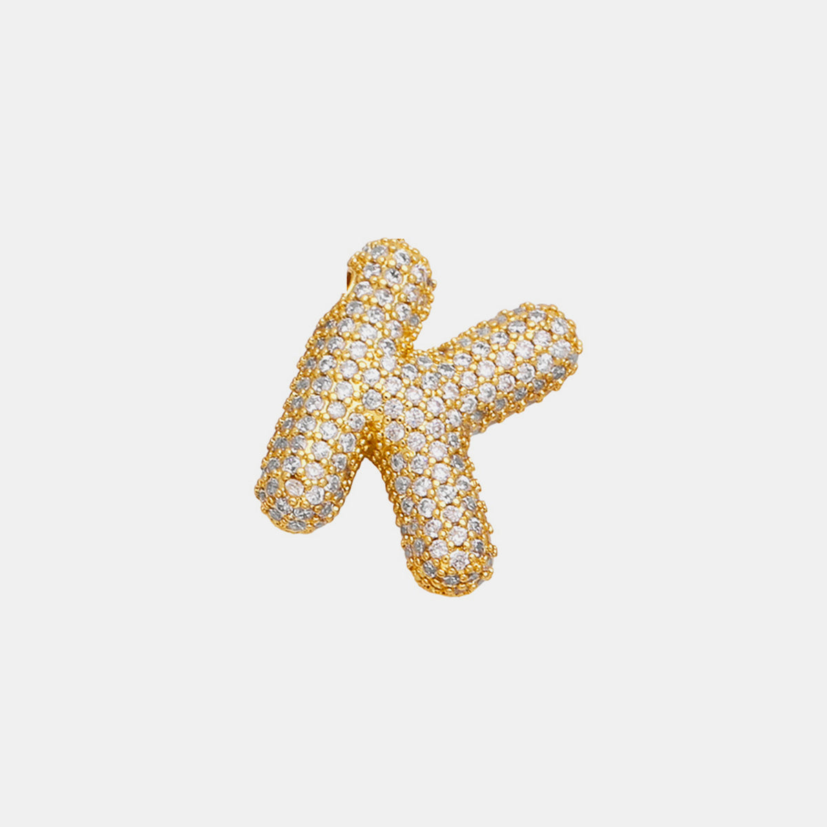 Inlaid Zircon Bubble Initial Necklace A - K Letters   S@Y