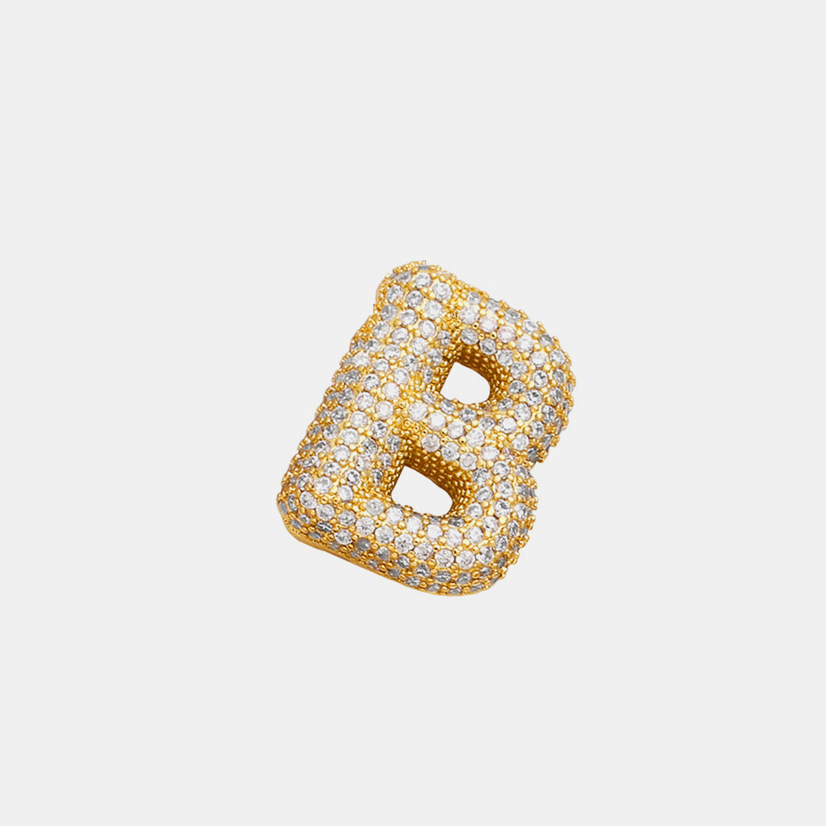 Inlaid Zircon Bubble Initial Necklace A - K Letters   S@Y