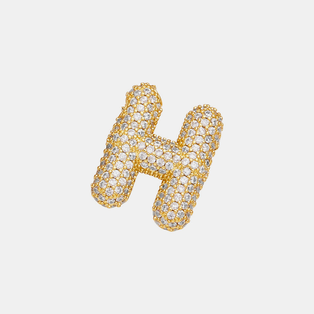 Inlaid Zircon Bubble Initial Necklace A - K Letters   S@Y
