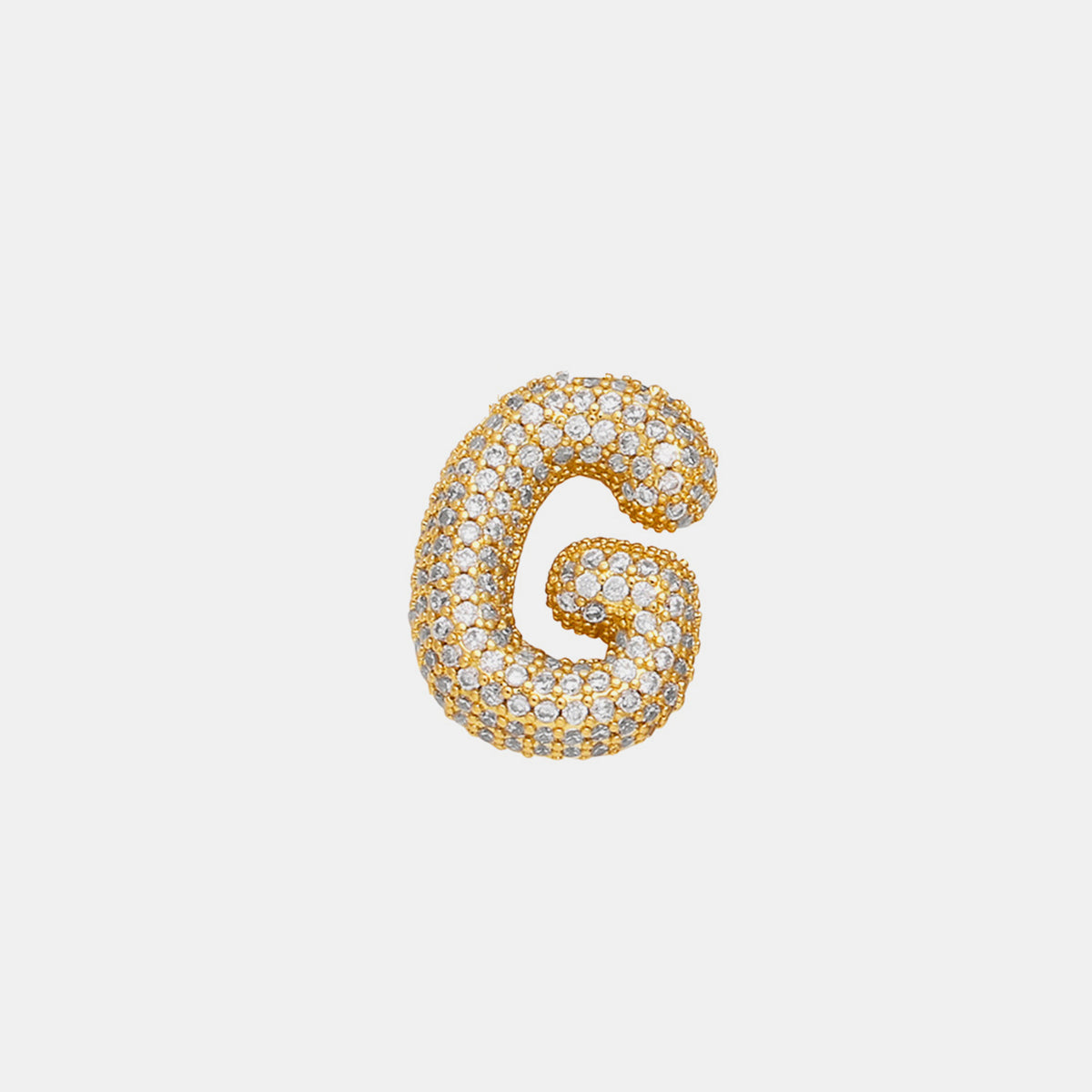 Inlaid Zircon Bubble Initial Necklace A - K Letters   S@Y