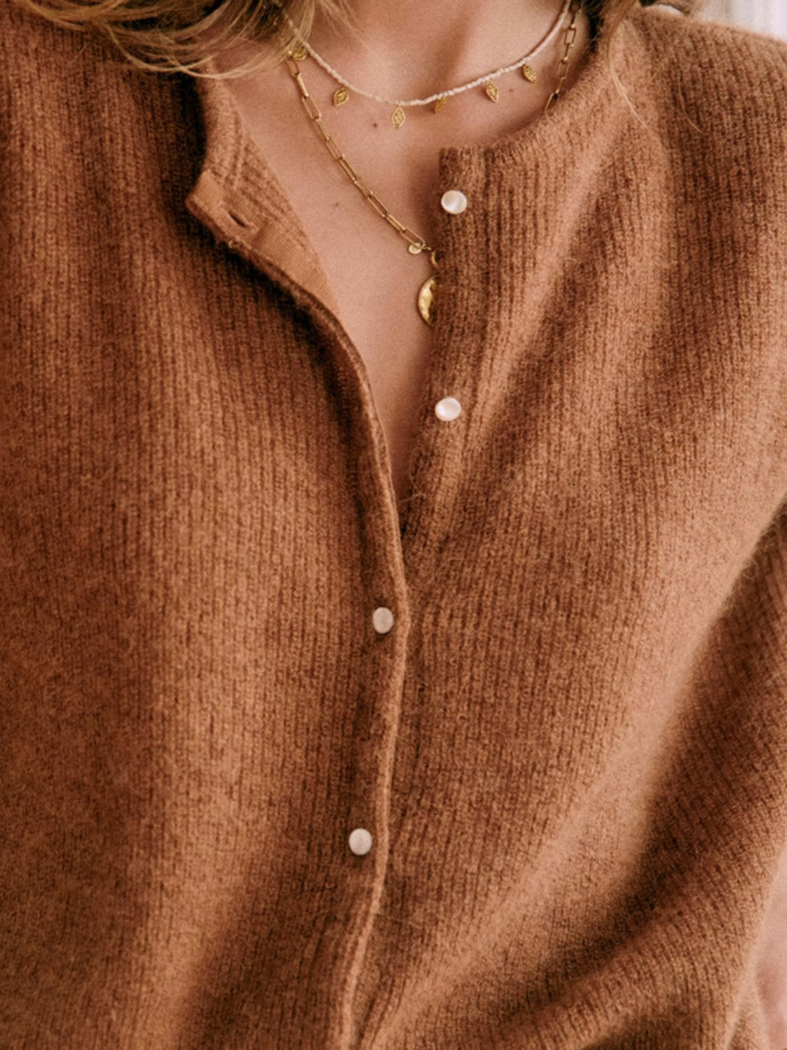 Button Down Long Sleeve Sweater - 7 COLORS  G.Z.Z.X