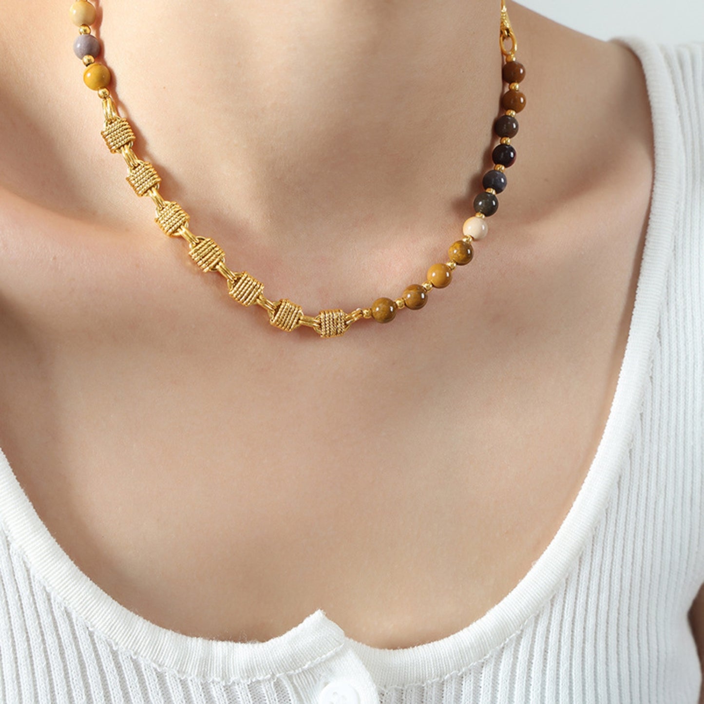 Beaded Titanium Steel Necklace - 3 STYLES