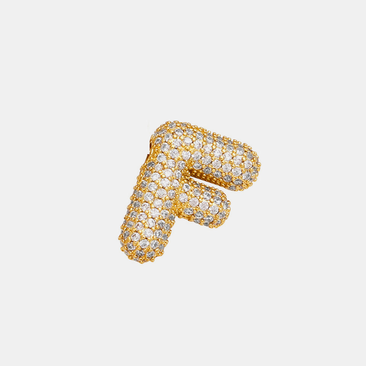 Inlaid Zircon Bubble Initial Necklace A - K Letters   S@Y