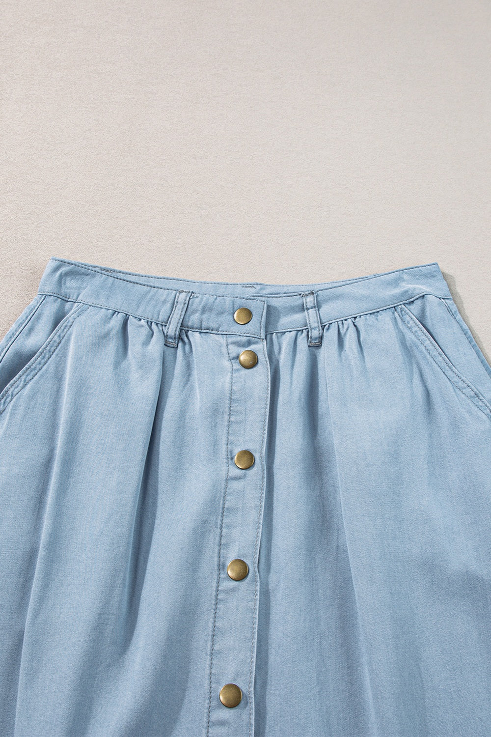 Snap Down High Waist Denim Skirt  -2 COLORS SYNZ