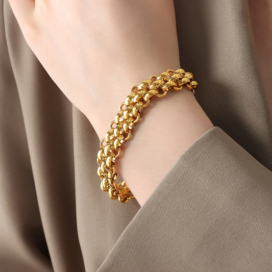 Gold-Plated Toggle Clasp Bracelet - 2 COLORS  M^L