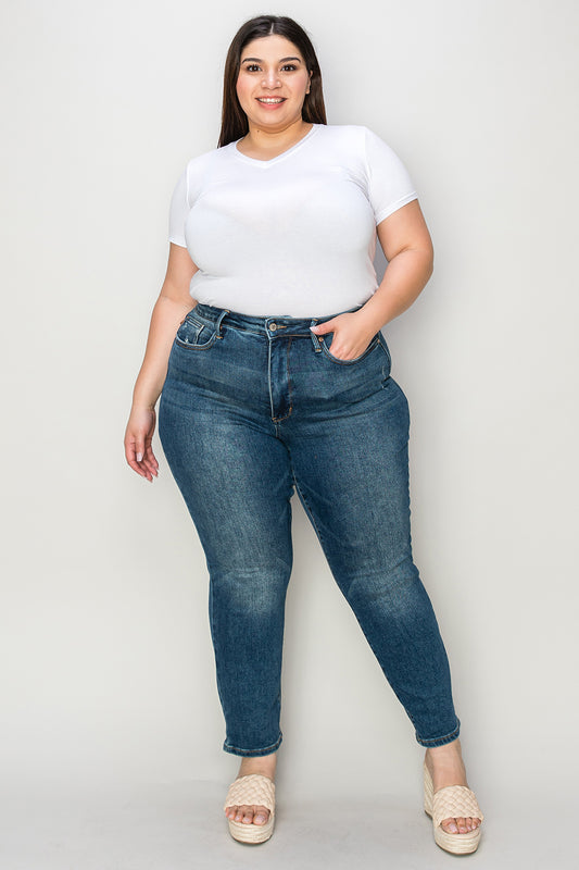 Inseam 30" FULL size Tummy Control High Waist Slim Jeans  JUDY BLUE