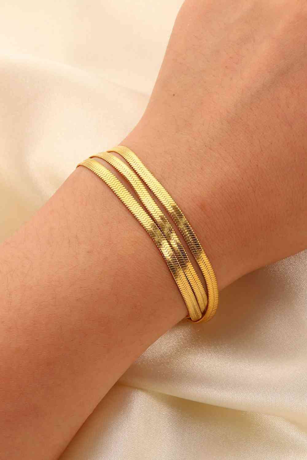 Triple-Layered Snake Chain Bracelet  JACK&DIN