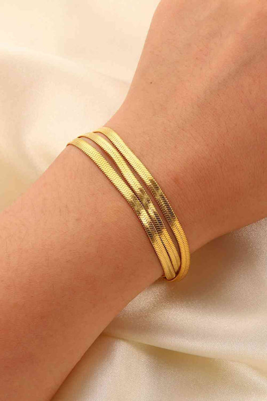 Triple-Layered Snake Chain Bracelet  JACK&DIN